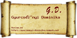 Gyurcsányi Dominika névjegykártya